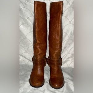 Frye Chestnut Leather Heeled Boots